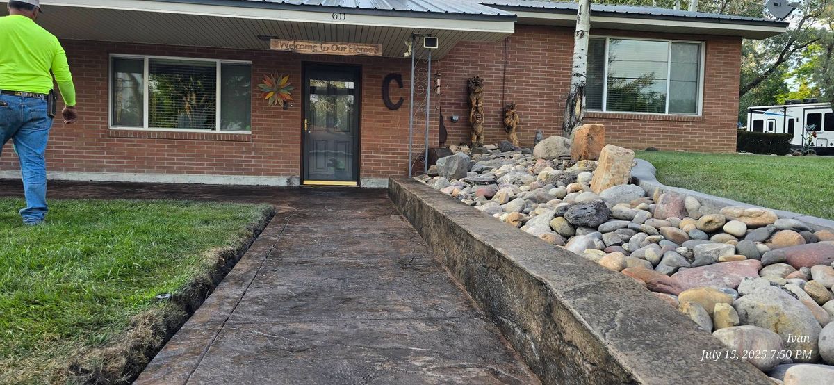 Stamped Concrete Installation for Pando & Duarte Concrete LLC in Craig, CO