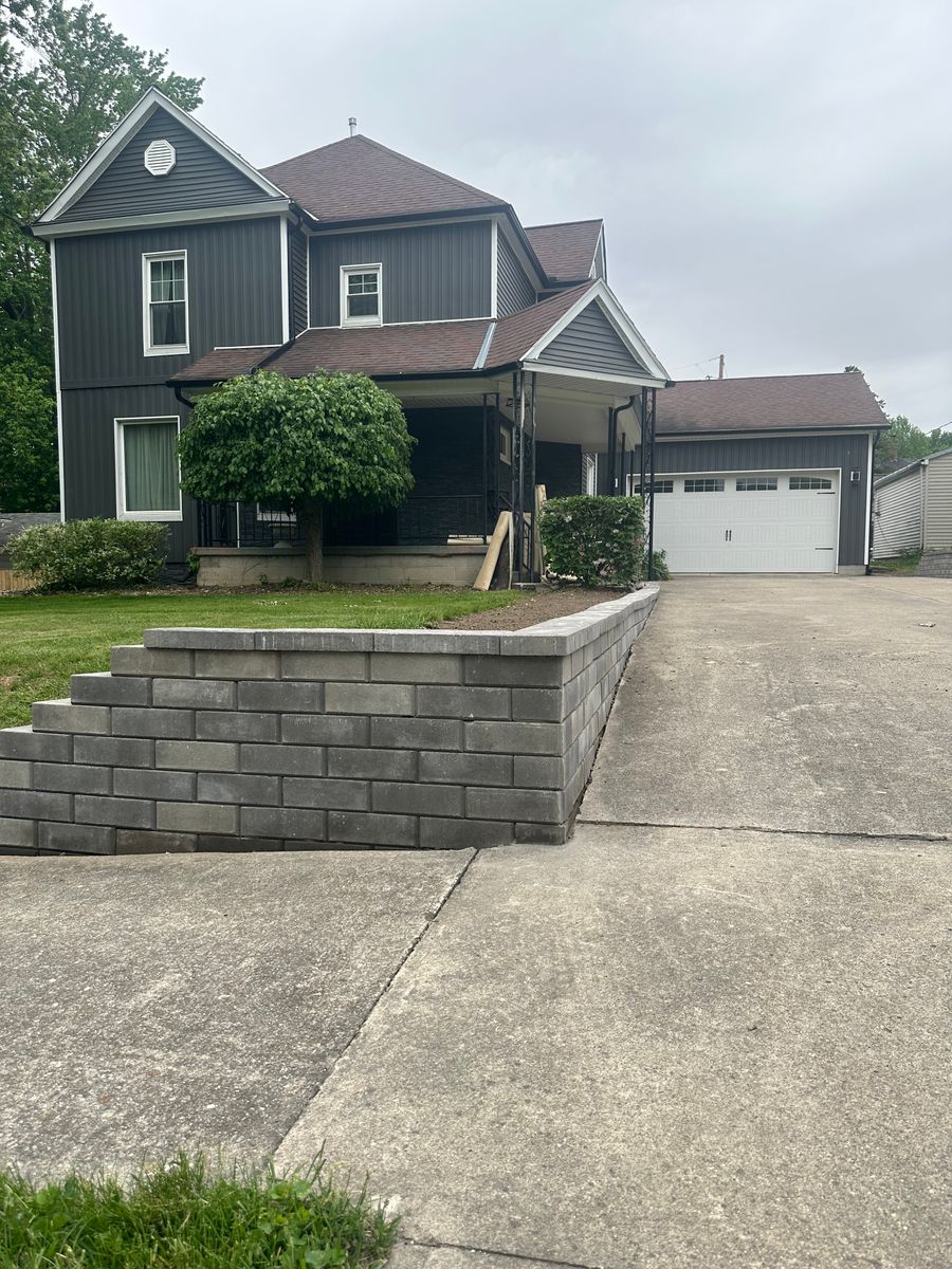 Retaining Wall Construction for OT Lawn and Landscaping LLC in Carey, OH