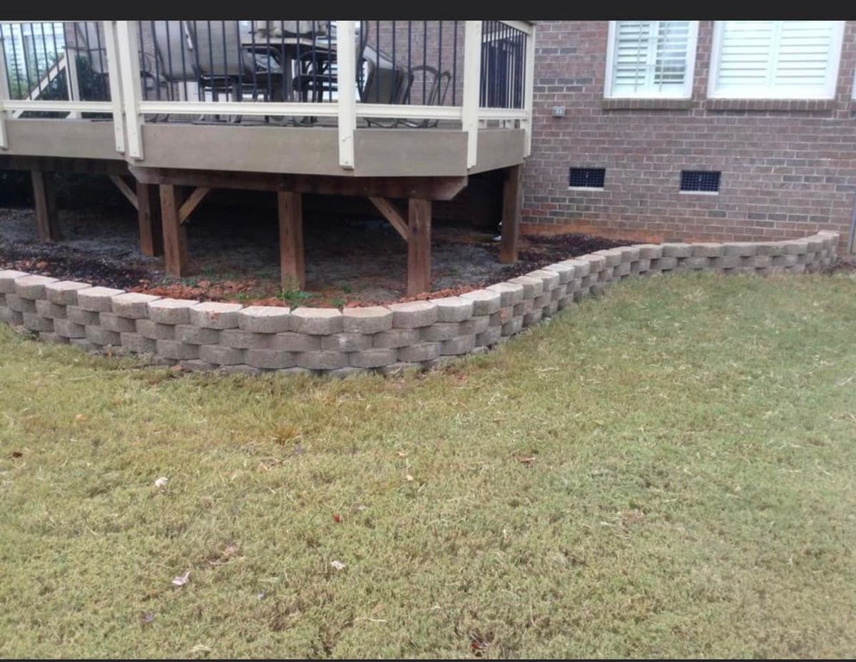 Retaining Wall Construction for Simmons Masonry & Concrete in Charlotte, NC