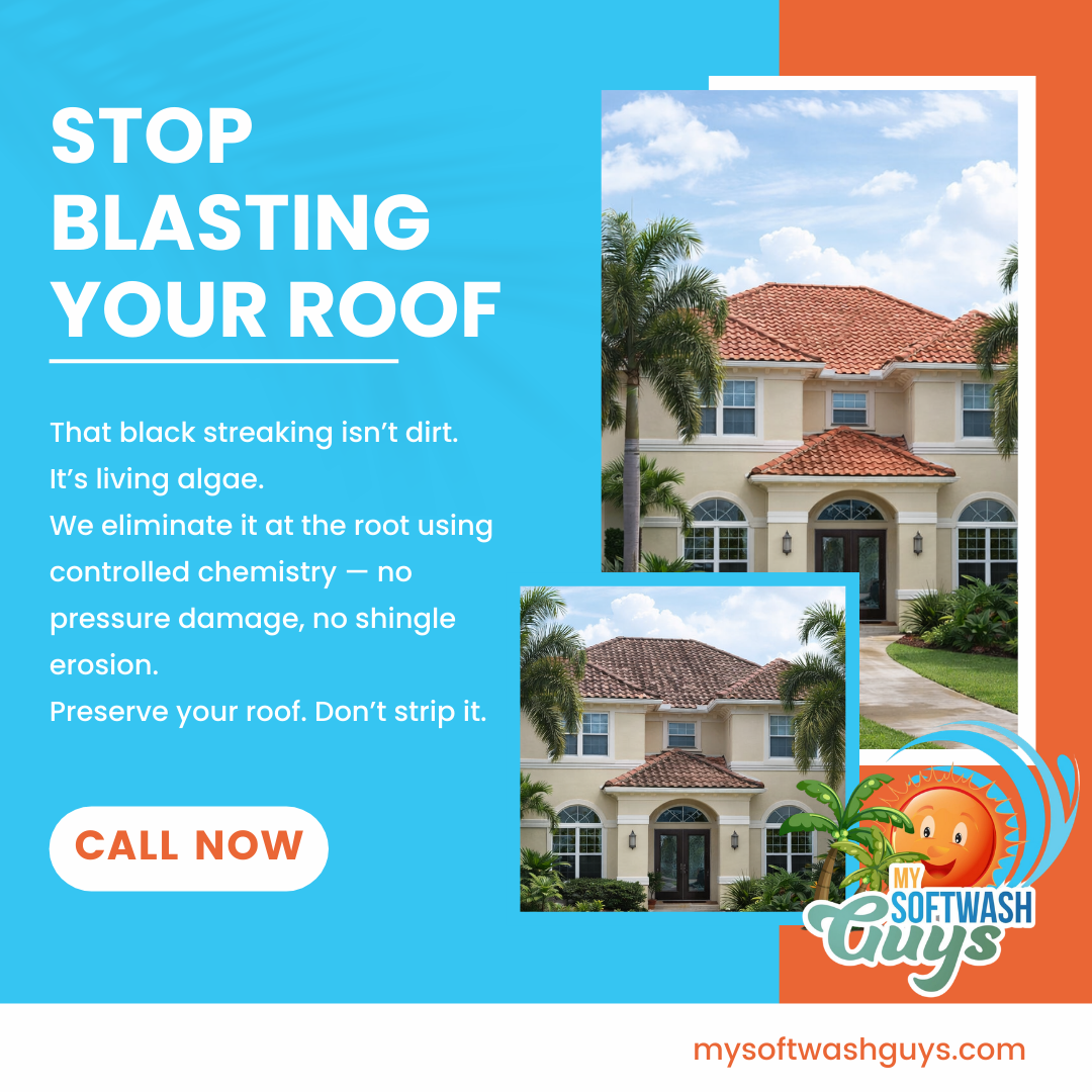 Roof Cleaning and power wash for My Soft Wash Guys in Venice, FL