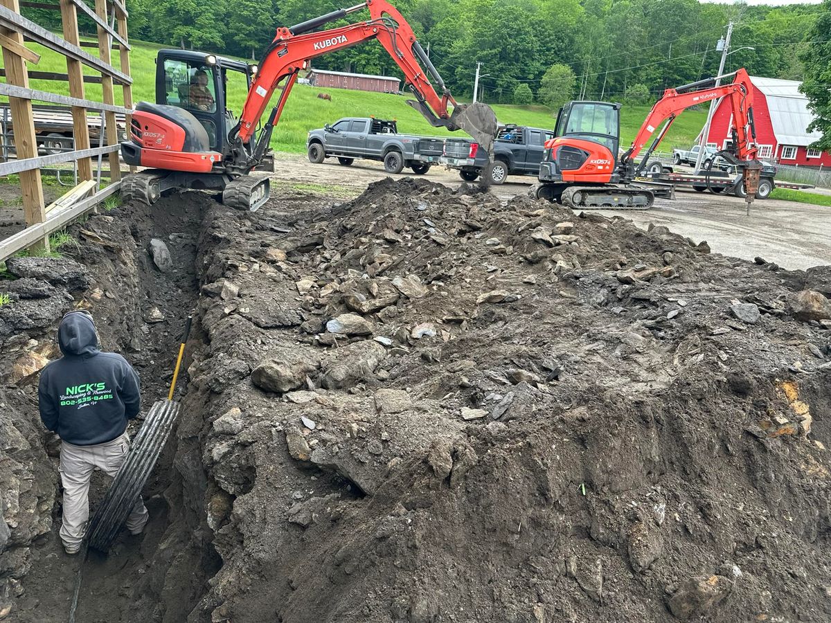 Foundation Digging for TBC Custom Trades in West Burke, VT