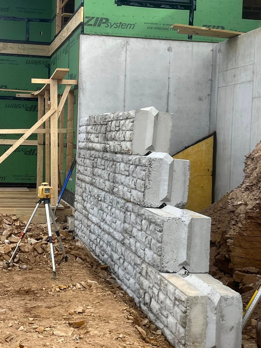 Retaining Wall Construction for S&S Construction in Elizabethton, TN