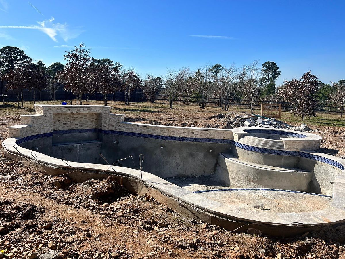Custom Pool Construction for J & P Construction in Houston, TX