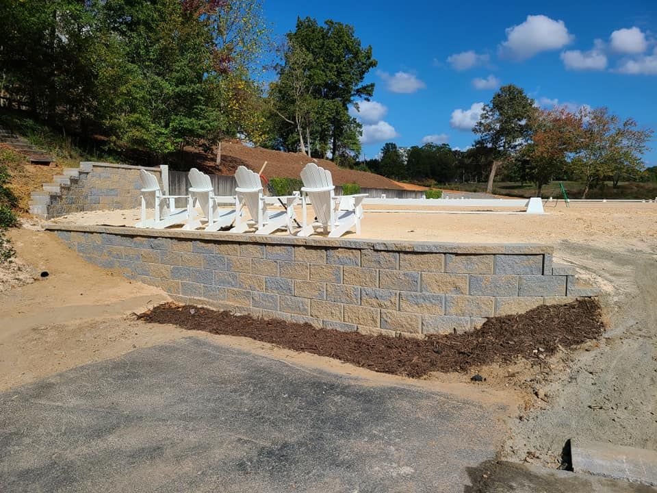 Retaining Wall Installation for Fusion Contracting in North Georgia, GA