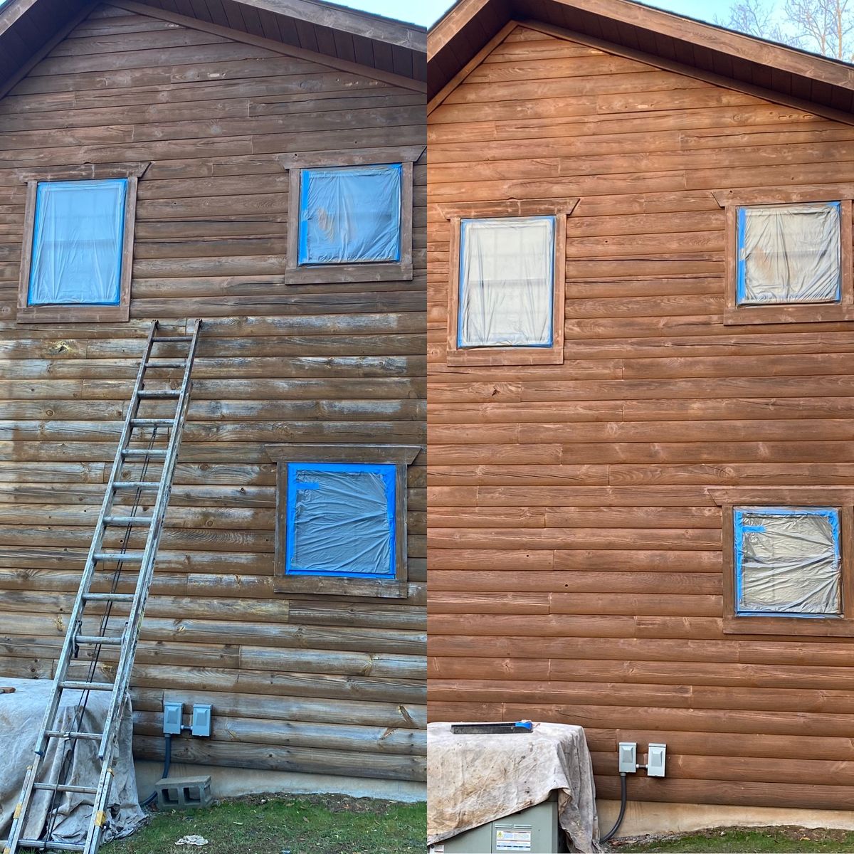 Wash & Stain for Master Log Home Restoration in Philadelphia, PA