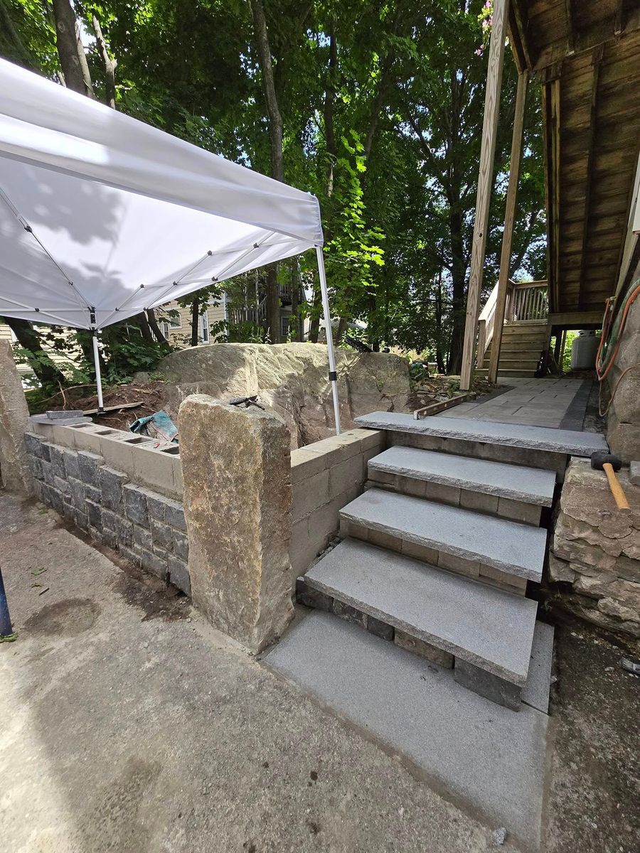 Step Installation for 207 Stonework in Kennebunkport, ME