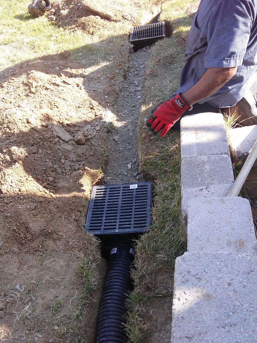 French Drains for VQ Land & Stone in St. Louis, MO