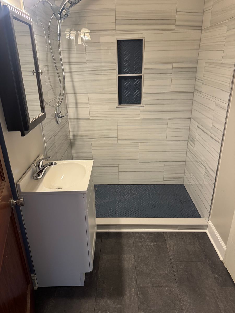 Shower Tiling for A-Otay Constructs in Lawrence County, TN