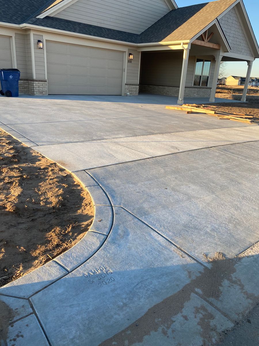 Stamped Concrete Installation for Campos & Sons Concrete in Wichita, KS