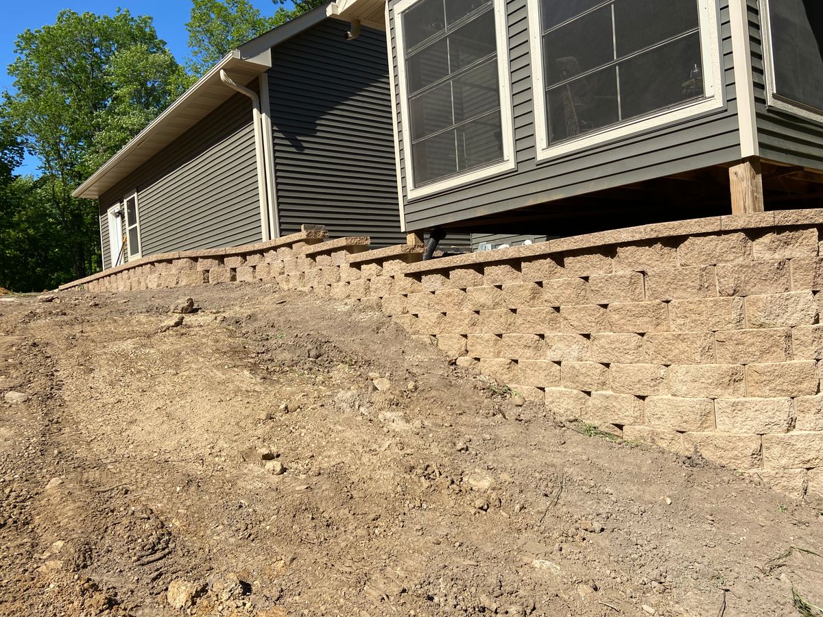 Retaining Wall Installation for Davis Landscaping in Wilson, WI