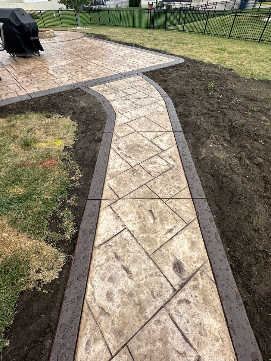 Stamped Concrete Installation for Fuentes Concrete Construction in Hammond, IN