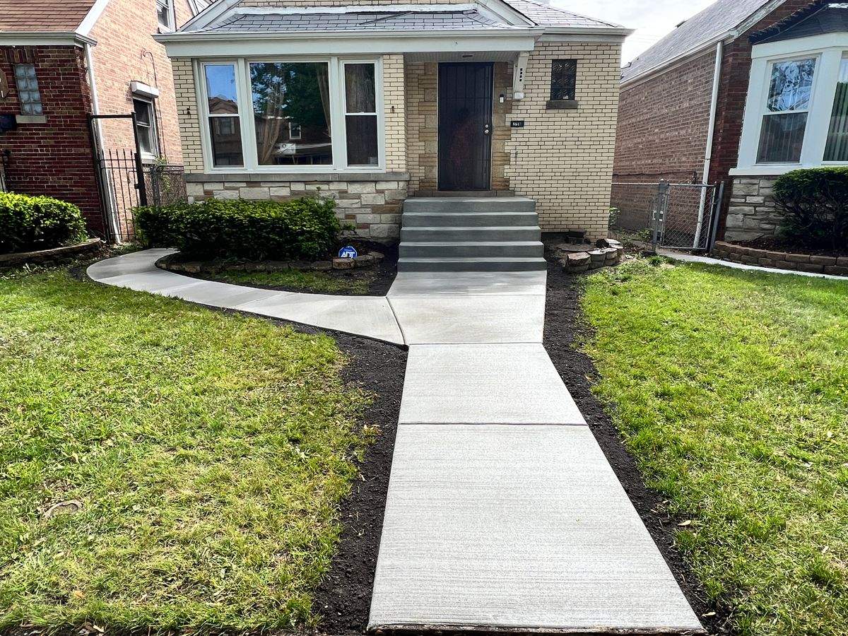 Concrete sidewalks for Onyx Concrete Contractors in Chicago, IL