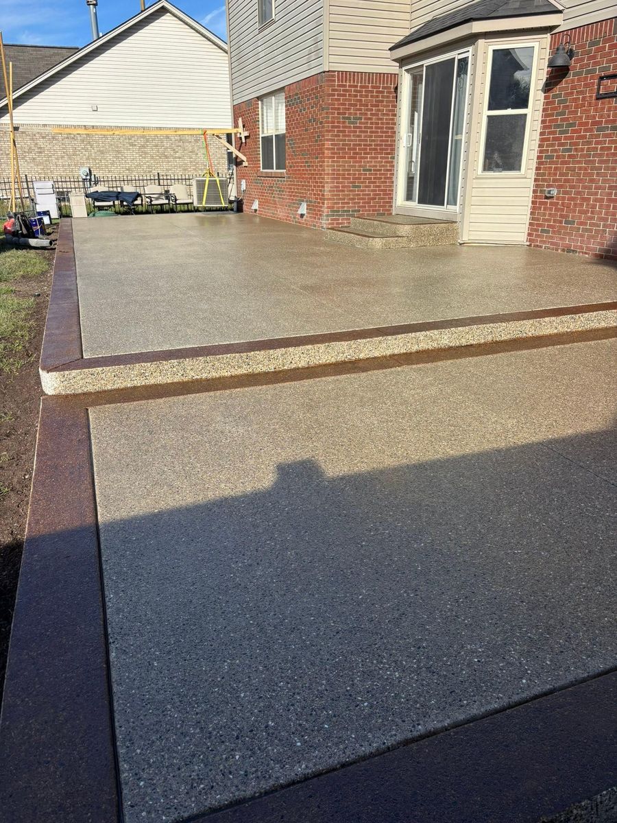 Stamped Concrete Installation for DeLeòn Cement in Detroit, MI