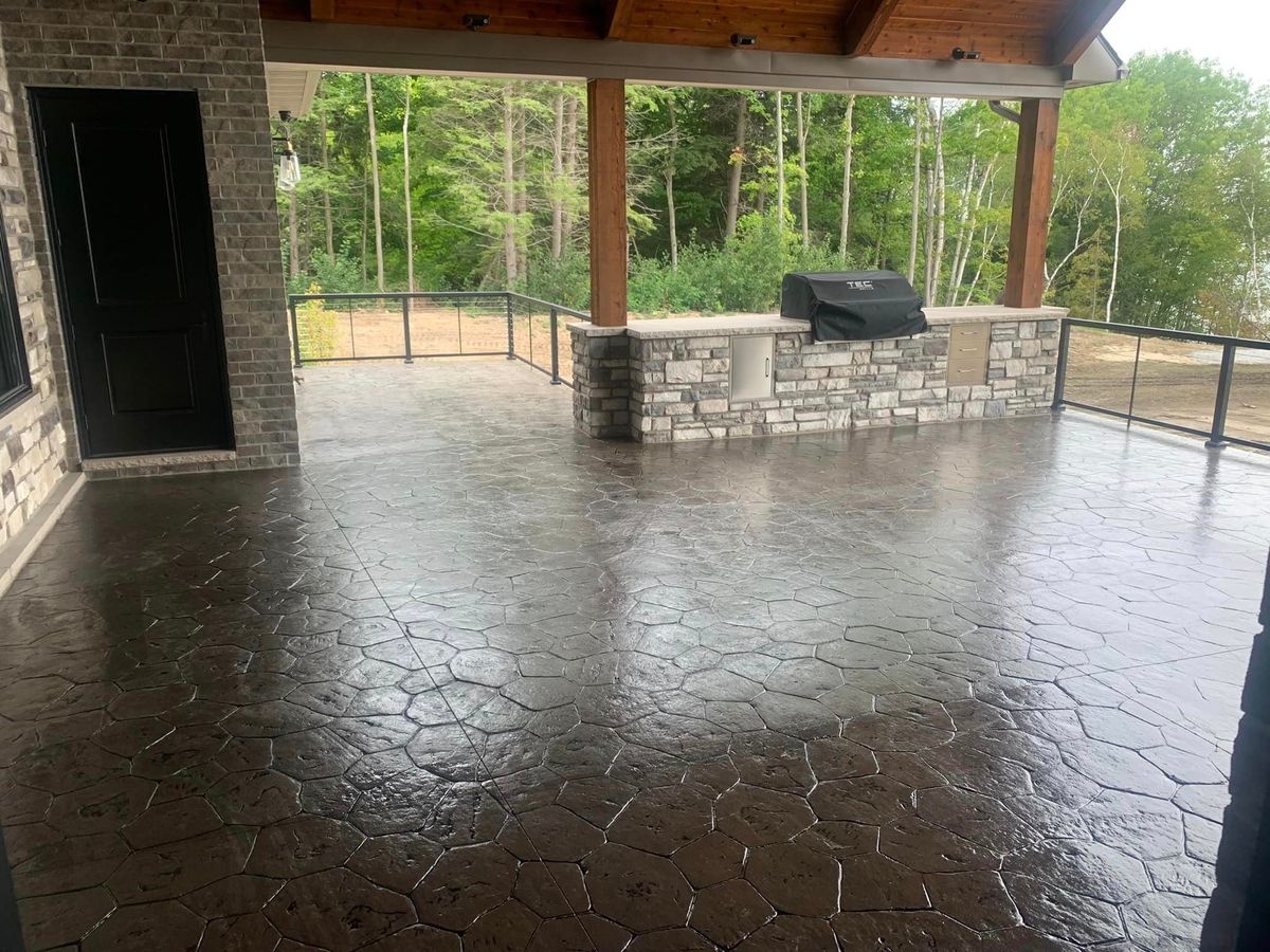 Stamped Concrete Installation for Martin Concrete Contracting in Lexington, MI