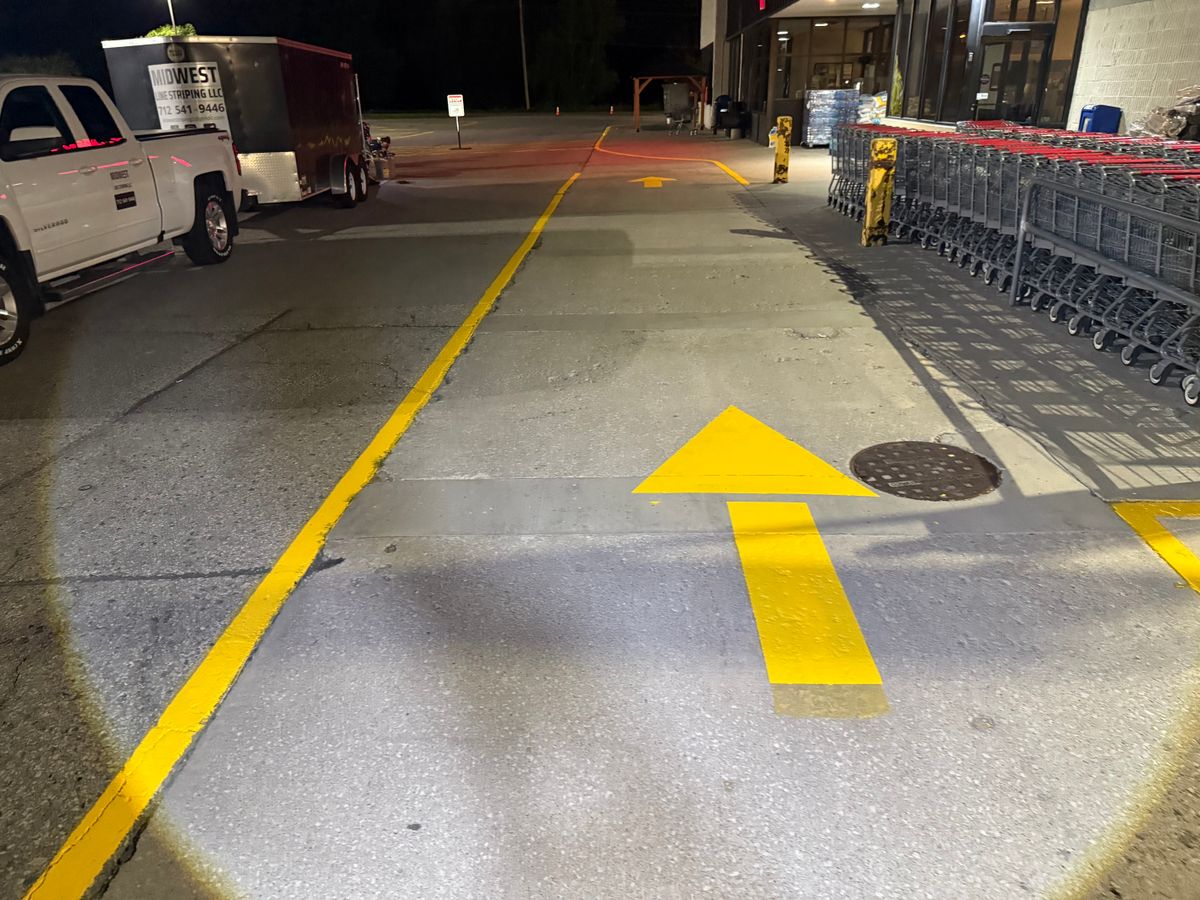 Line Striping for Midwest Line Striping LLC in Spirit Lake, IA