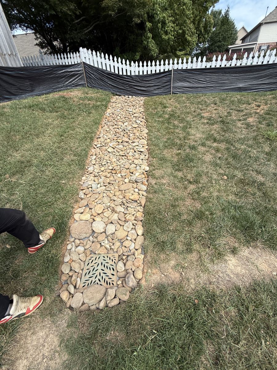 Rock insallation for Wesleys Landscaping in Clinton, TN