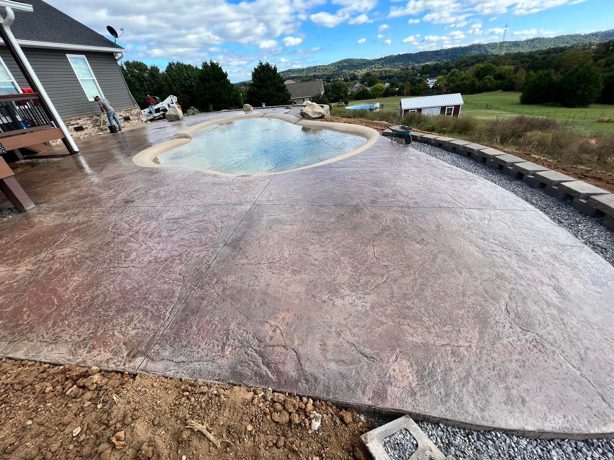 Stamped Concrete Installation for Rocky Top Concrete & Excavating in Knoxville, TN