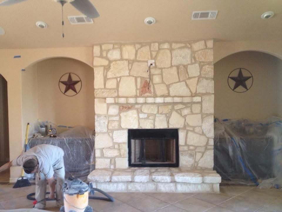 Outdoor/Indoor Stone Fireplaces for Delarosa Masonry in San Antonio, TX