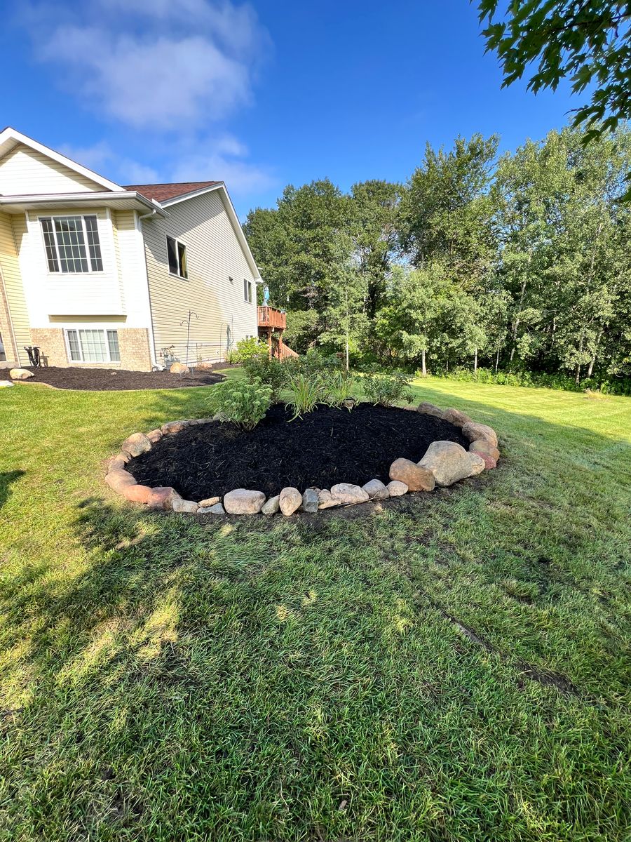 Mulch Installation for Luke's Lawn Care and Landscape in Andover, MN