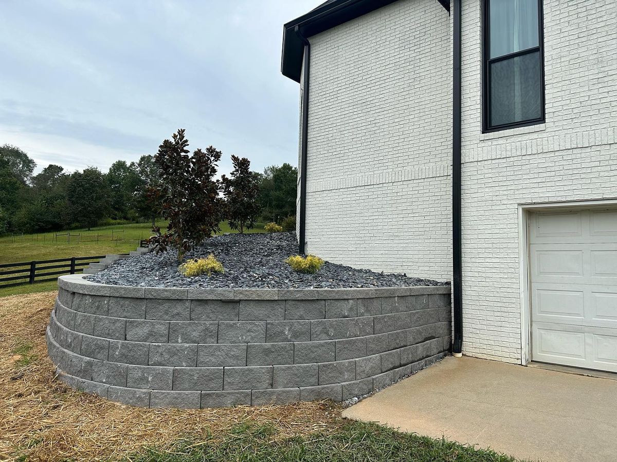 Retaining Wall Installation for Fusion Contracting in North Georgia, GA