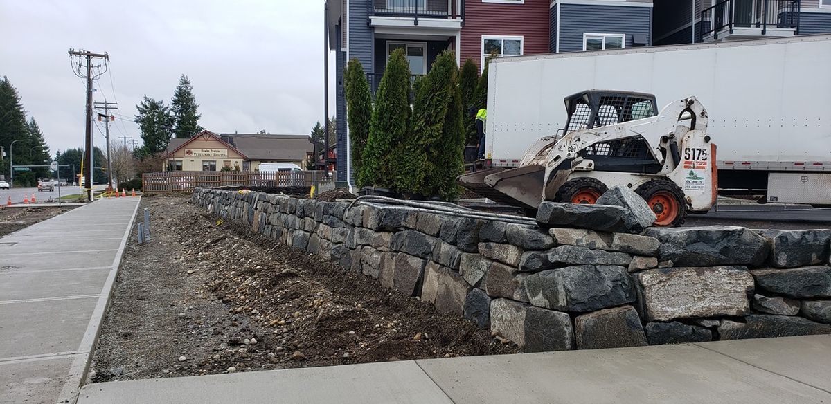 Retaining Wall Construction for Macmor Inc. in Puyallup, WA