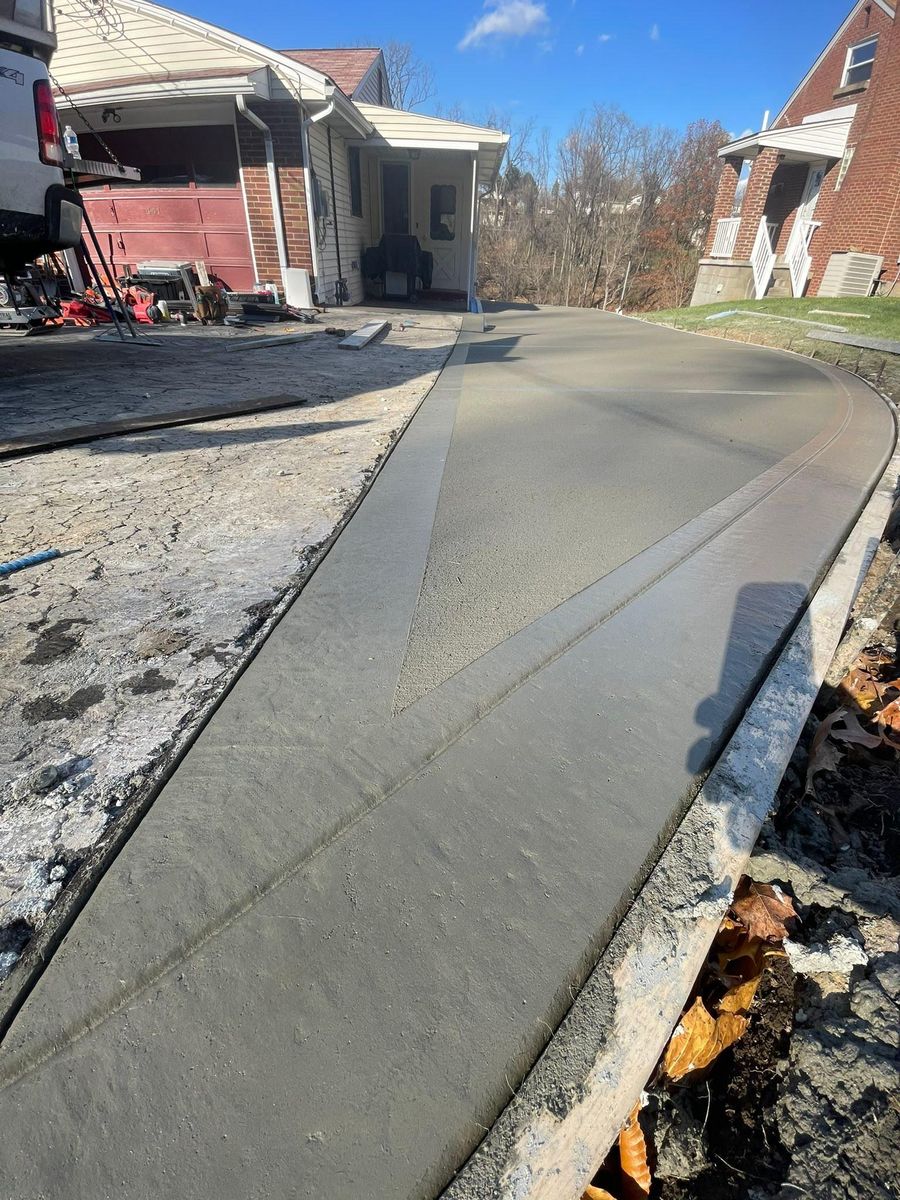 Concrete Driveway Installation for STS Custom Concrete in Butler County, PA