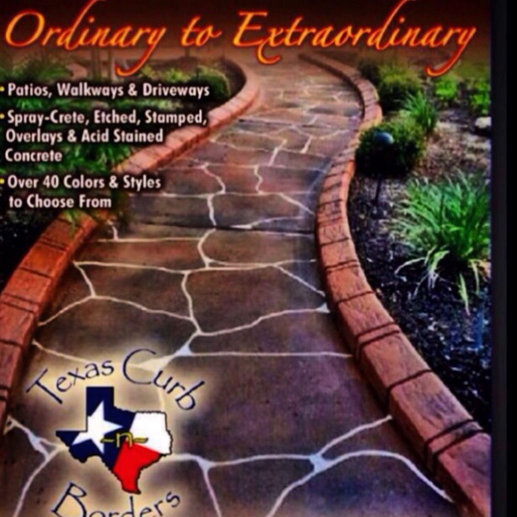 Stamped Concrete Installations for Texas Curb N Borders in Houston, TX