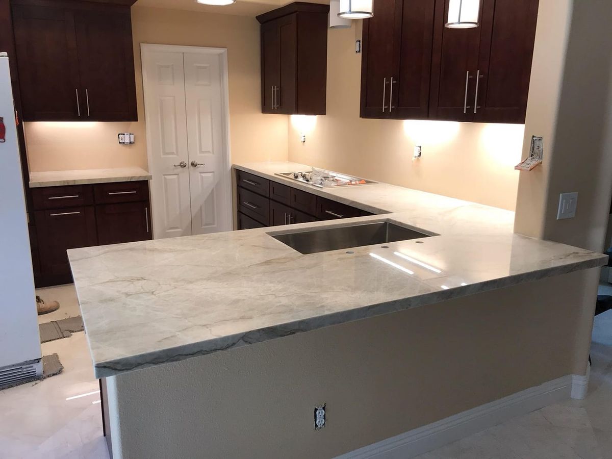 Kitchen Counter Tiling for JA Design Studio LLC in Anaheim, CA