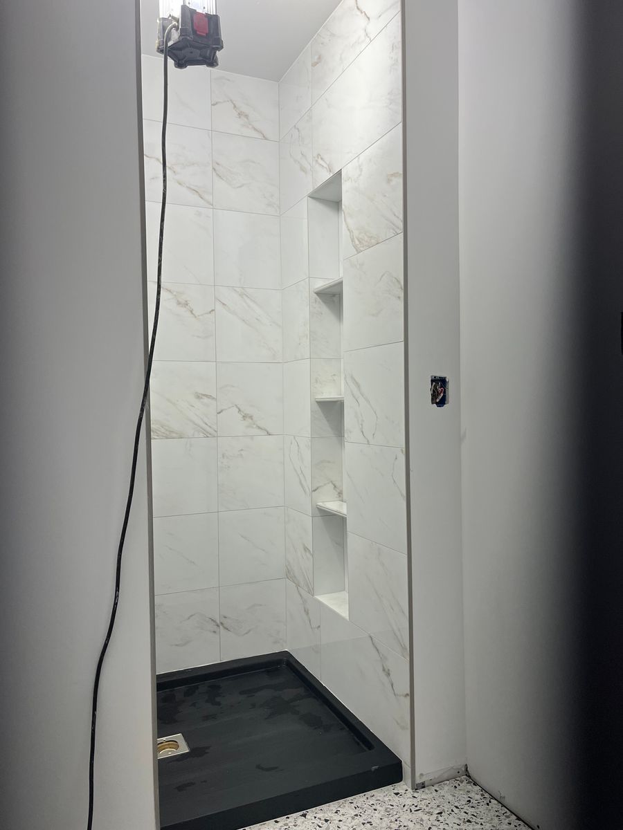 Tile installation for PW Designs in Grand Blanc, MI