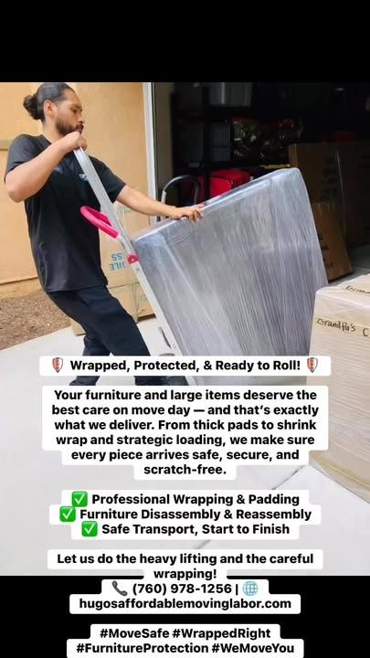 Specialized & Moving and Packing for Hugo’s Affordable Moving Labor in San Diego, CA