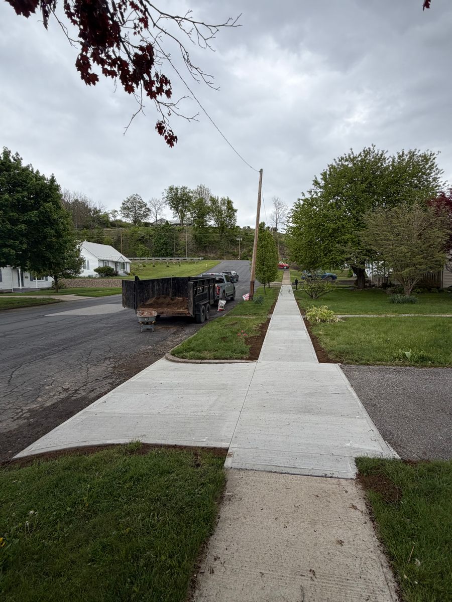 Concrete Sidewalk & Patio Construction for Tri County Enterprises in Danville, PA