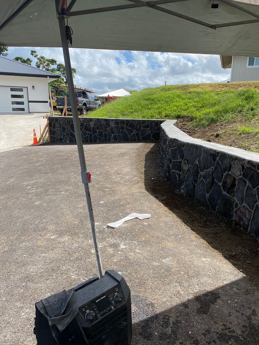 Rockwall Construction for Pita’s Masonry in Hilo, HI