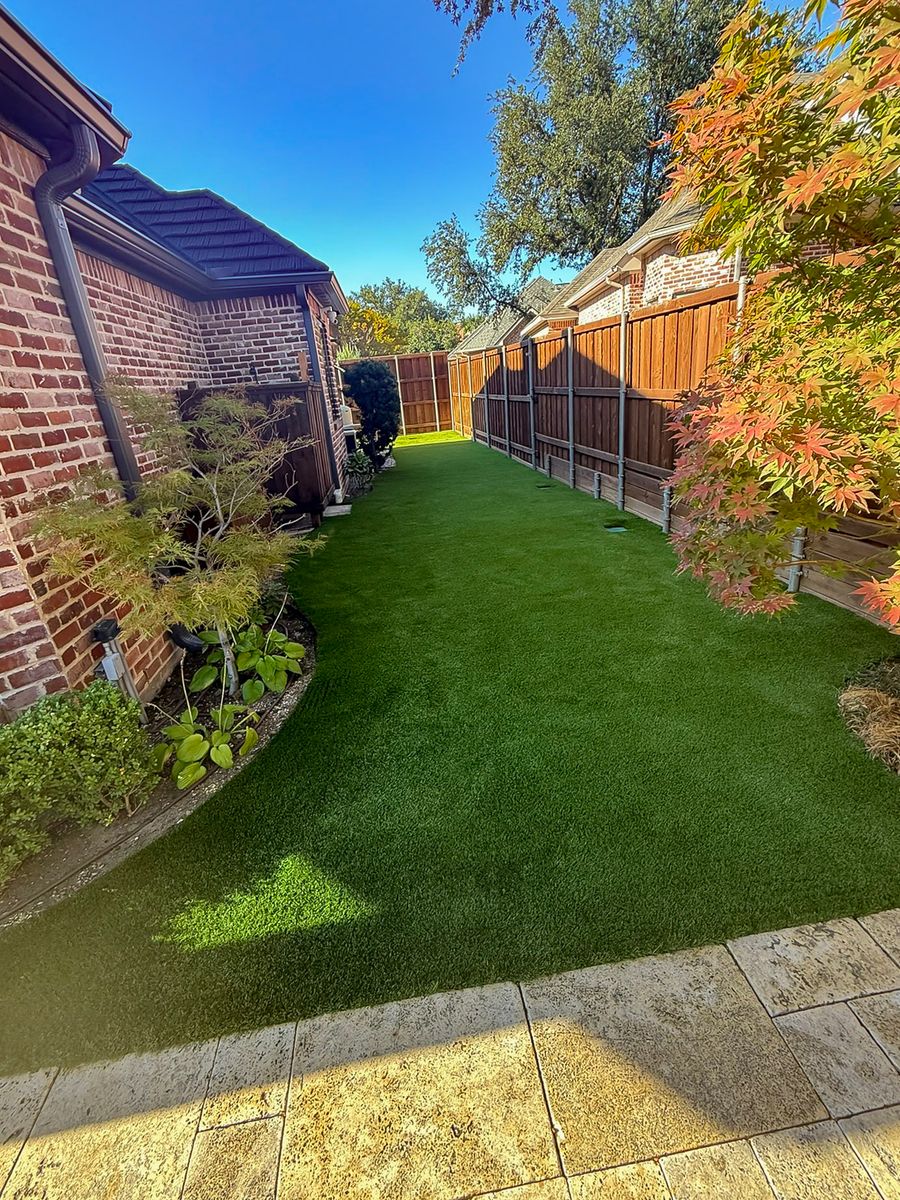 Synthetic Turf & Sod Installation for Walker Custom Exteriors in Dallas, TX
