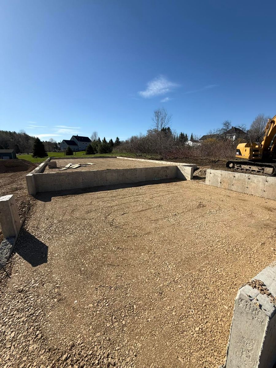 Foundation Digging for Gray Earthworks in Levant, ME