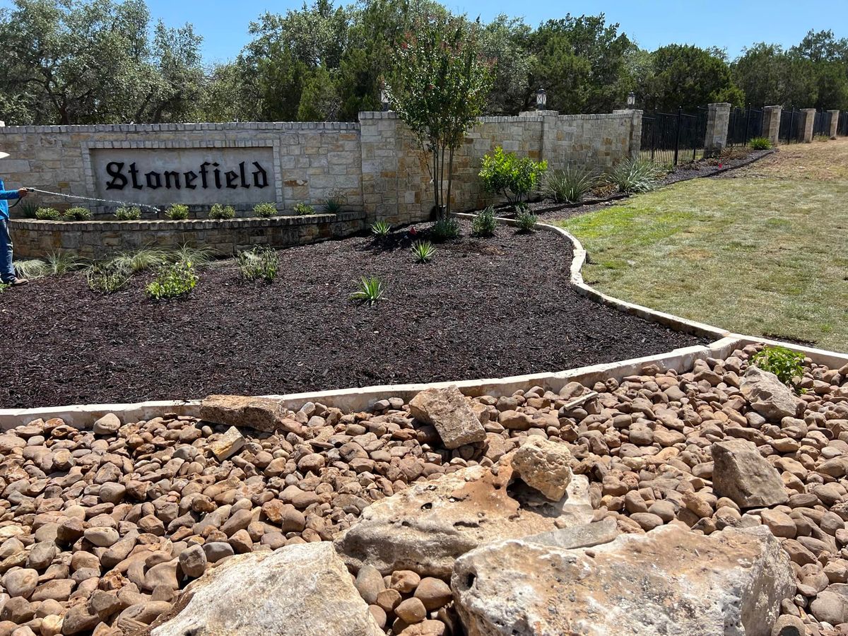 Mulch Installation for DR Landscape in San Antonio, TX
