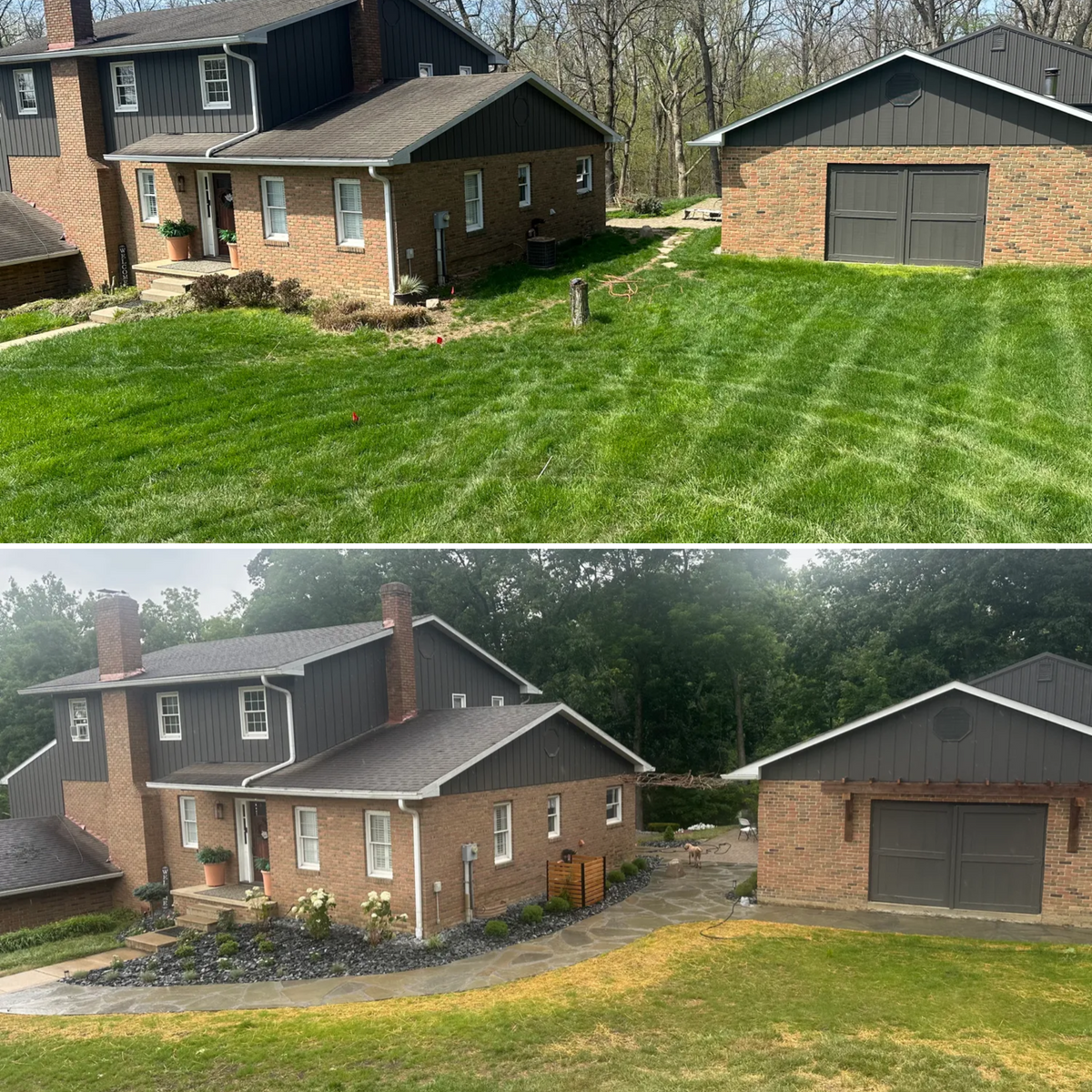 Flagstone Walkway Installation for Higgins landscaping LLC in West Jefferson, OH