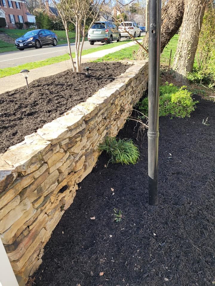 Retaining Wall Construction for Woody's Tree and Landscaping in Fredericksburg, VA