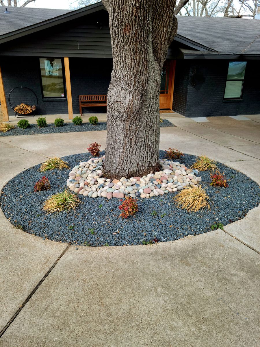 Flower Bed Installation for JBC Mowing in Cedar Creek Lake, Texas