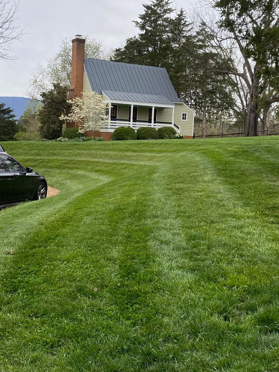 Mowing for Valencia’s Lawncare in Charlottesville, VA