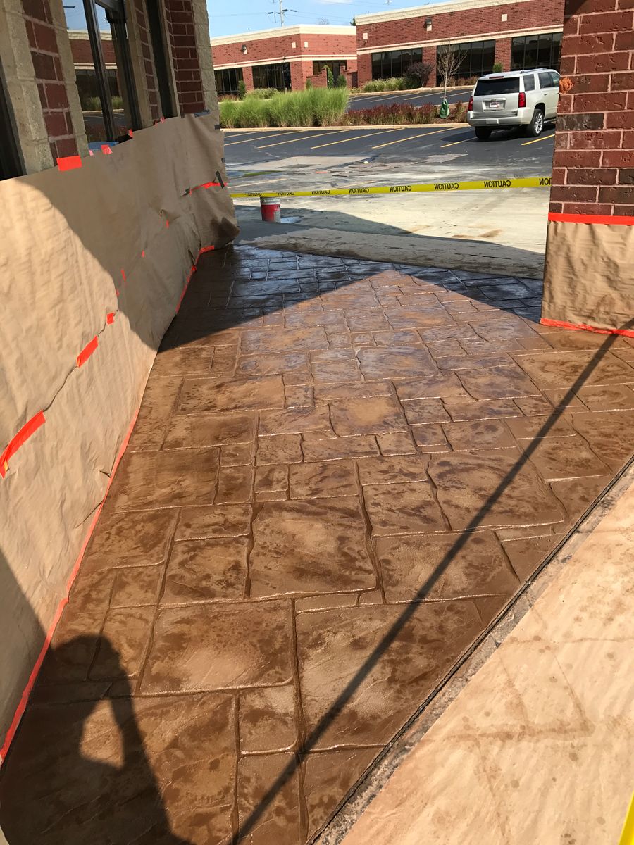 Stamped Concrete Installation for Lake Erie Companies in Grand River, OH
