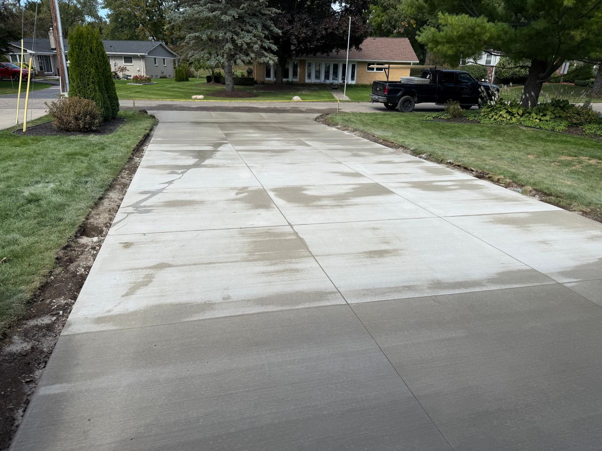Concrete Driveway Replacement for Deerbrook Construction in Pontiac, MI