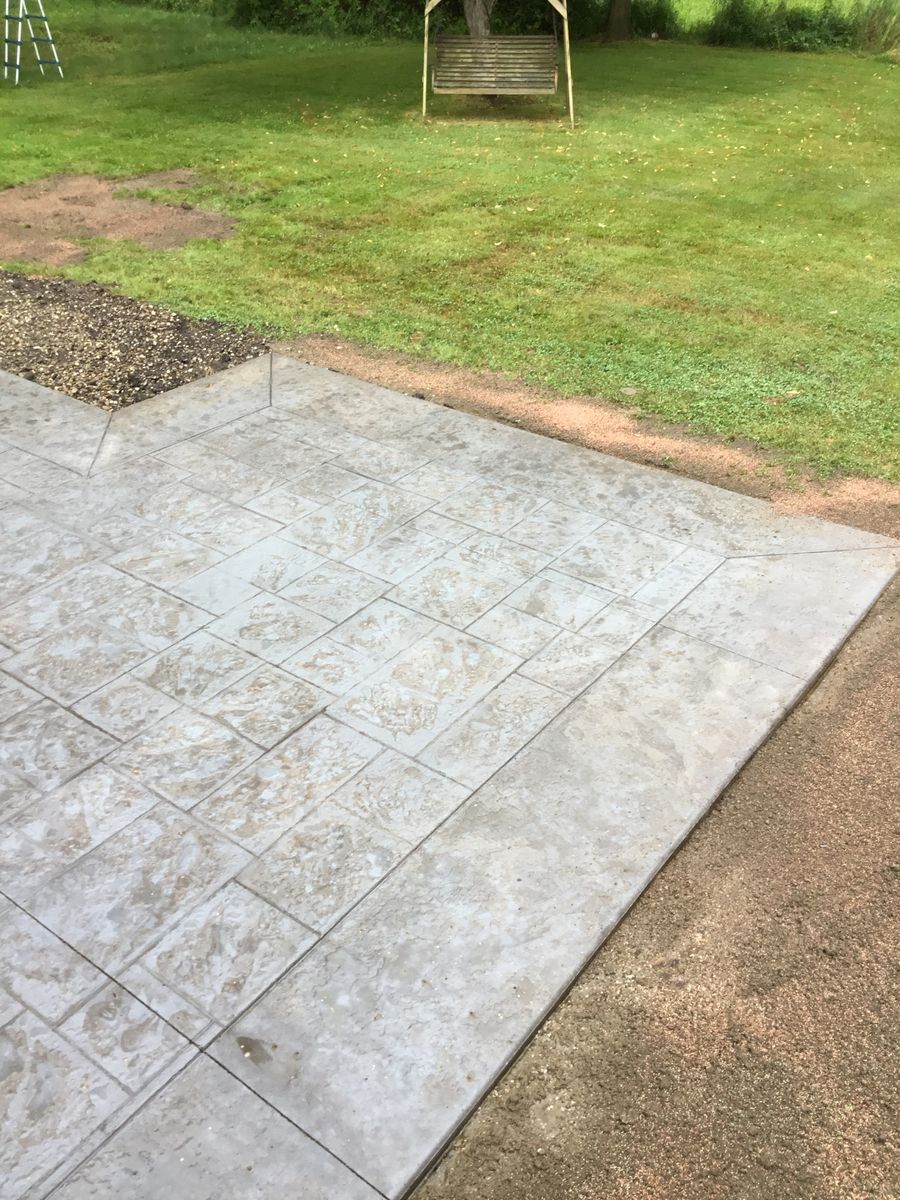 Stamped Concrete Installation for Lake Erie Companies in Grand River, OH