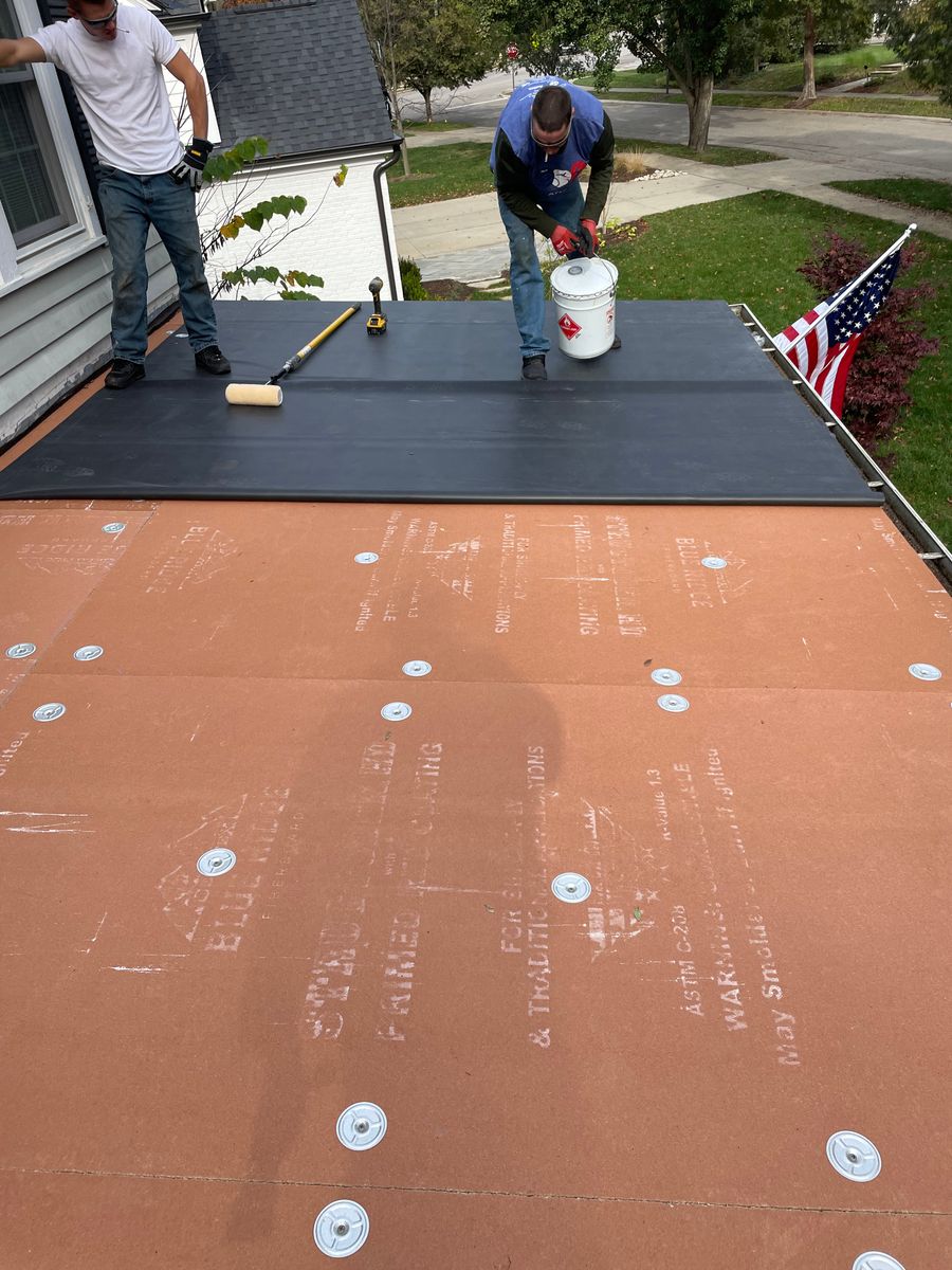 EPDM Roof installation for Precious Roofing in Madeira, OH