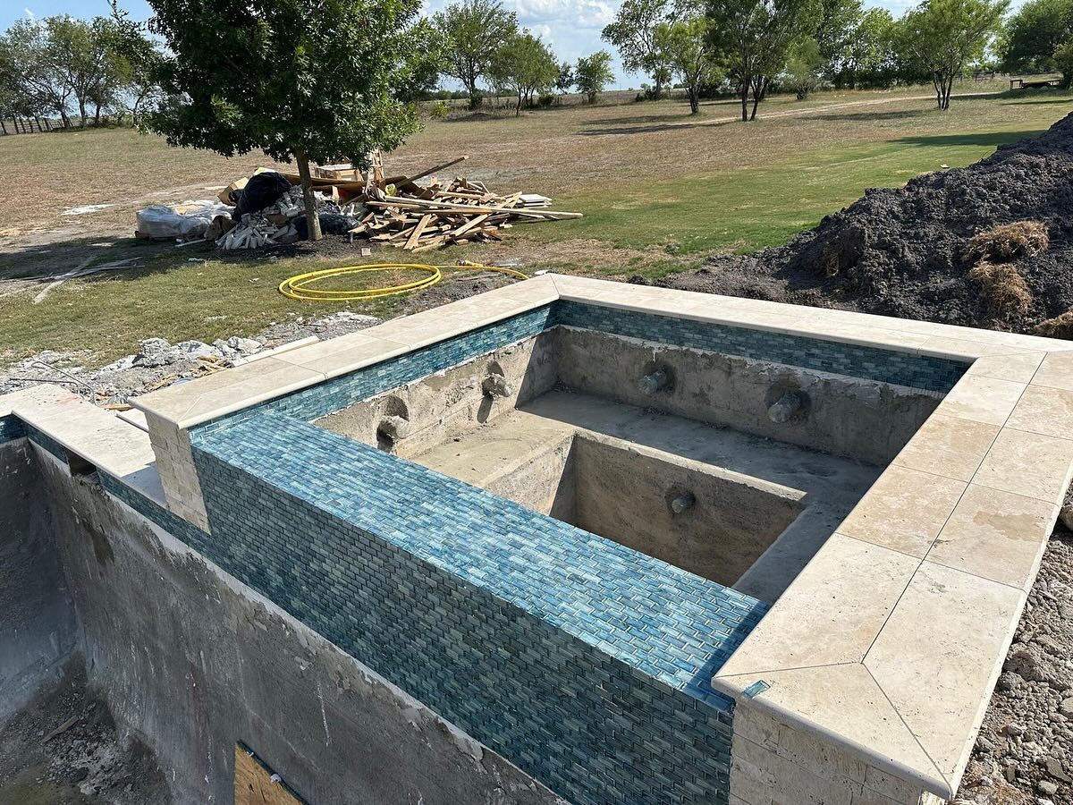 Custom Pool Construction for J & P Construction in Houston, TX