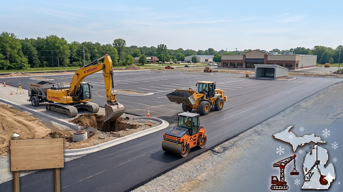 Parking Lot Construction for NC Dirt Works in Traverse City, MI