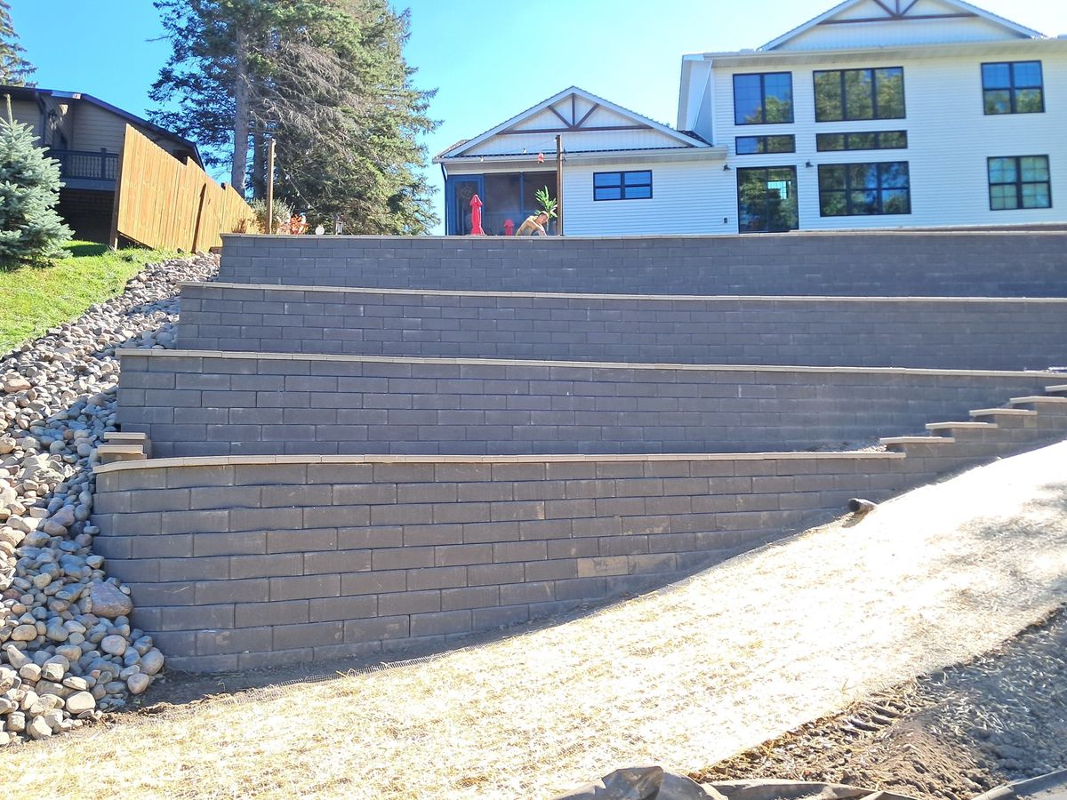 Retaining Wall Construction for Jamco in Monticello, MN