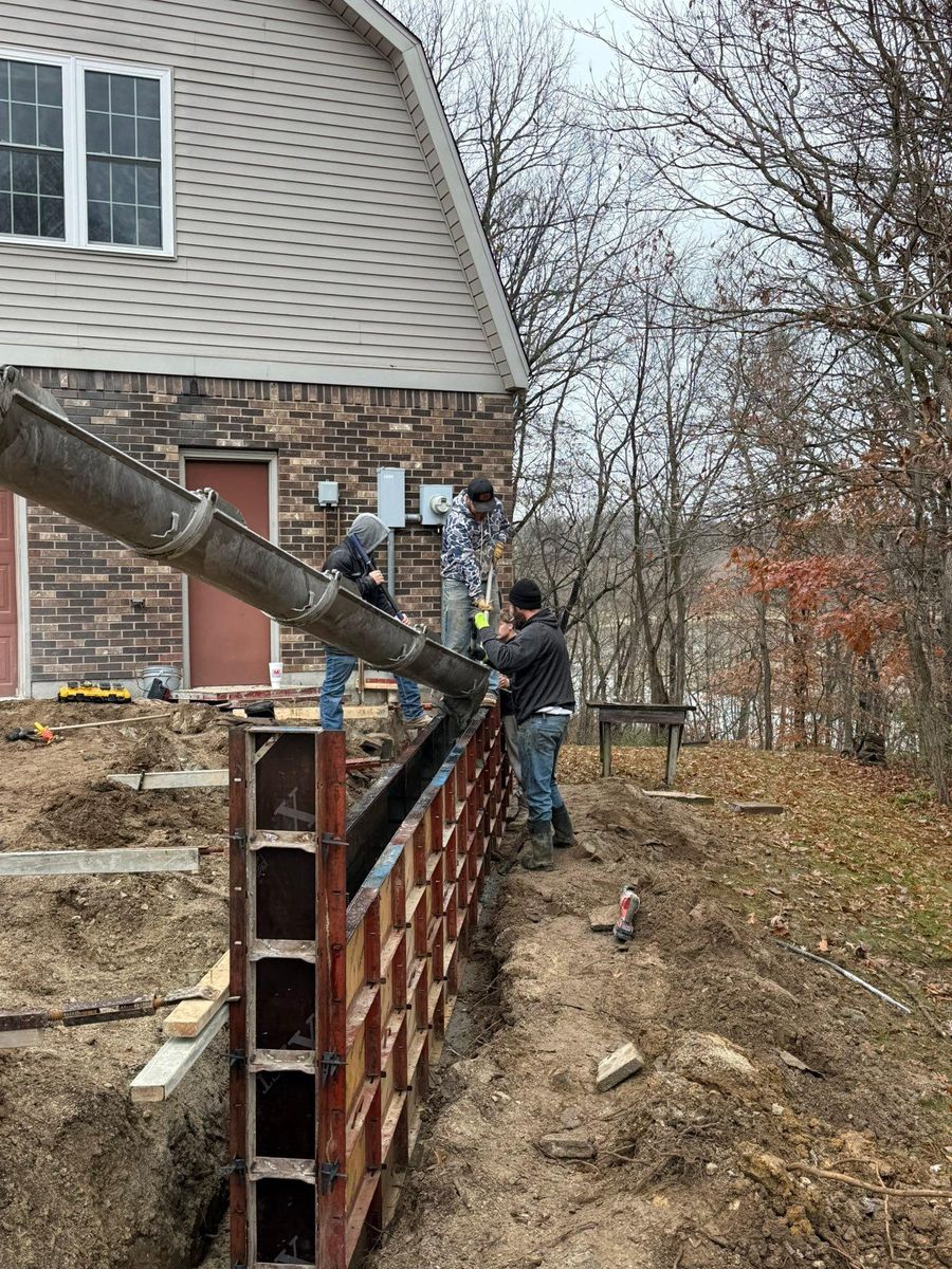 Basement, Block-Wall, Poured-Wall, & Other Foundations for Whitfield Concrete Construction in Solsberry, IN