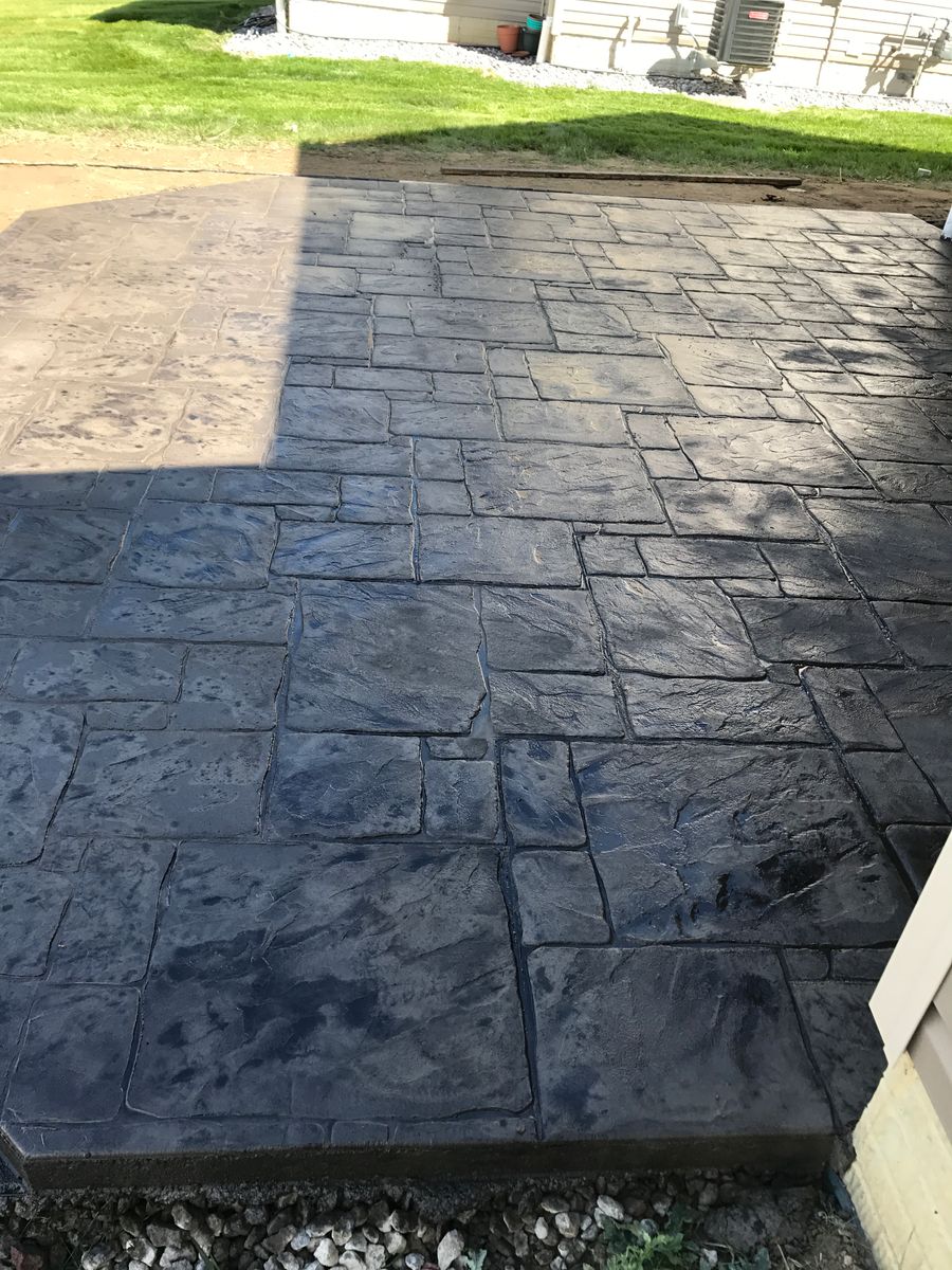 Stamped Concrete Installation for Lake Erie Companies in Grand River, OH