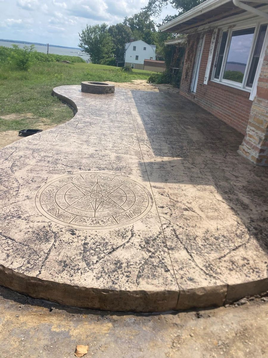 Stamped Concrete Installation for Dixie Concrete Masonry in Saint Leonard, MD