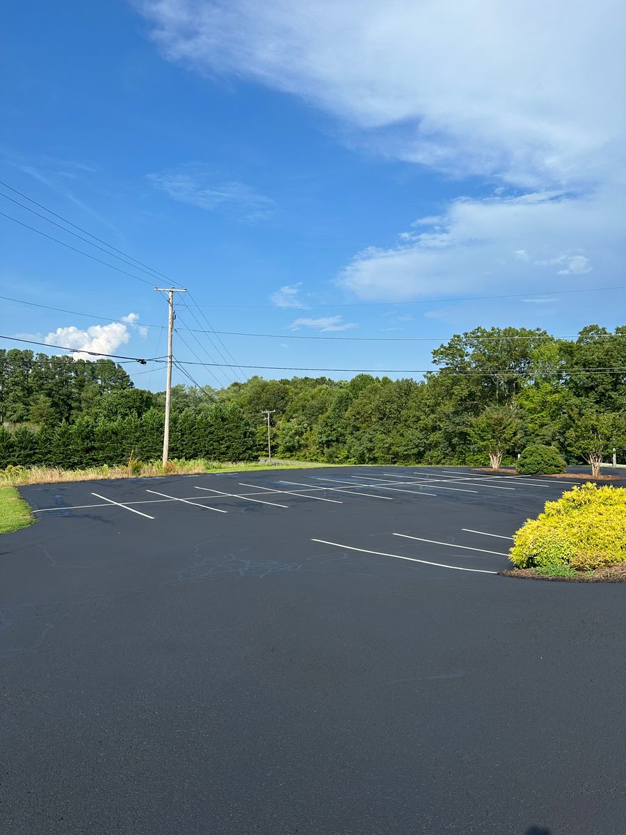 Line striping for James R Carter Paving in Roanoke, VA